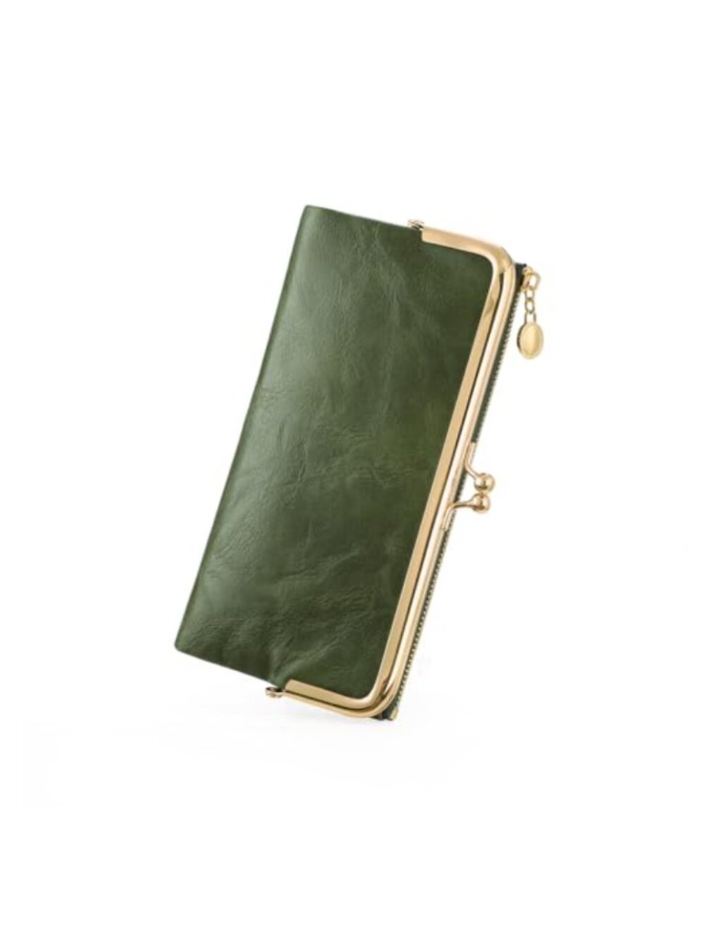 Kiss Lock Bifold Wallet RFID Blocking Card Holder Clutch PU Faux Leather